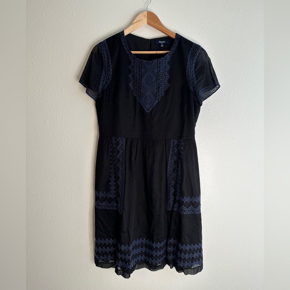 Madewell Augustine Embroidered Dress women's sz 8 - Picture 2 of 6